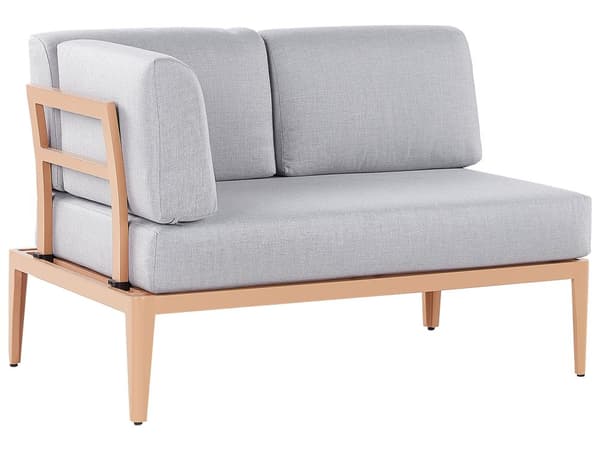Loungegrupp Grå Aluminium Polyester 6-sits Soffa och 2 Soffbord Utomhus