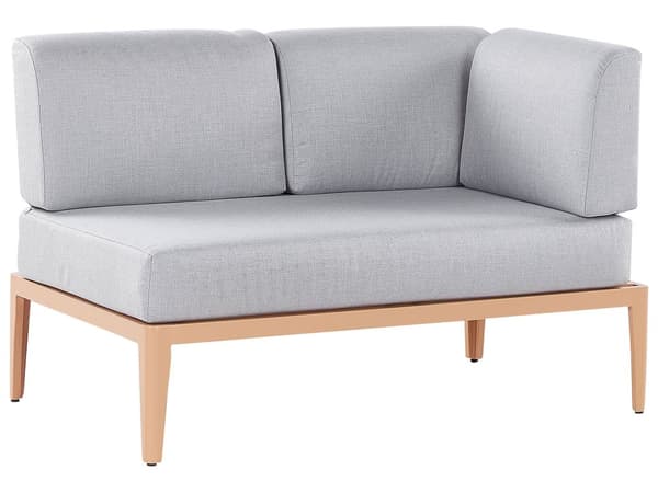 Loungegrupp Grå Aluminium Polyester 6-sits Soffa och 2 Soffbord Utomhus