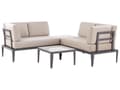 Miniatyrbild 5 av 11: Loungegrupp Grå Aluminium Polyester 6-sits Soffa och 2 Soffbord Utomhus