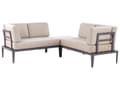 Miniatyrbild 6 av 11: Loungegrupp Grå Aluminium Polyester 6-sits Soffa och 2 Soffbord Utomhus