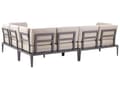 Miniatyrbild 8 av 11: Loungegrupp Grå Aluminium Polyester 6-sits Soffa och 2 Soffbord Utomhus