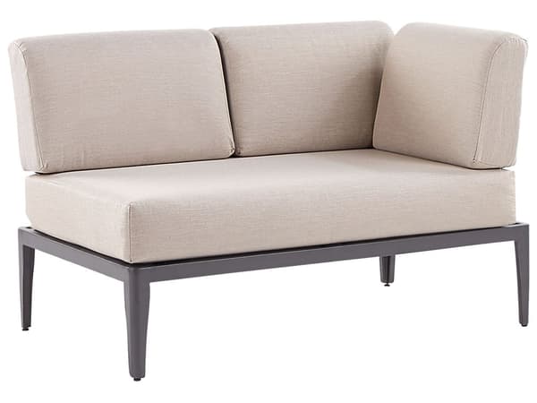 Loungegrupp Grå Aluminium Polyester 6-sits Soffa och 2 Soffbord Utomhus