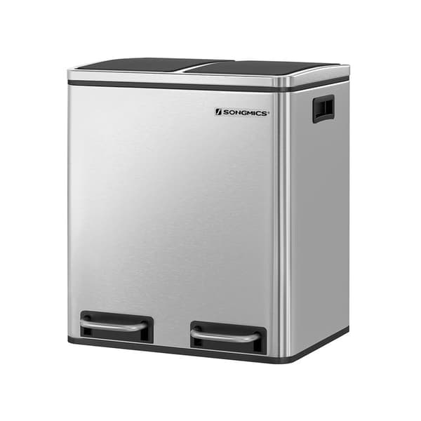 30 l - skraldespand - affaldsseparation - affaldsseparationssystemer - med 2 indre spande - pedalspand