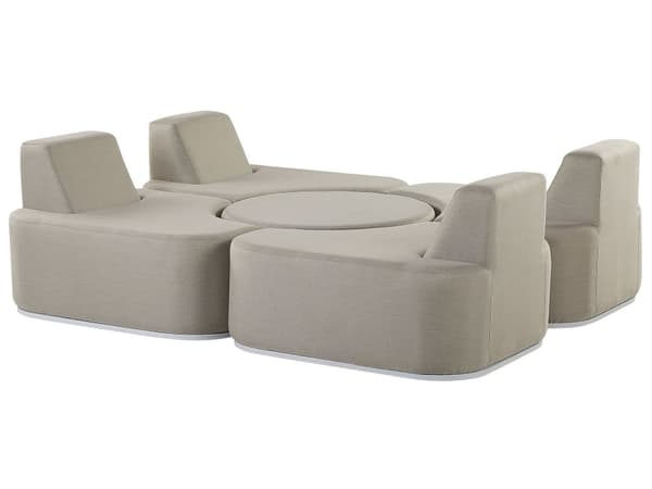 Loungesæt Lysegråt Polstret Skum 4 Personers Havesofa med Osmannisk Skammel Sidebord Quick Dry Skum Moderne Modulær Lego Funktion Udendørs