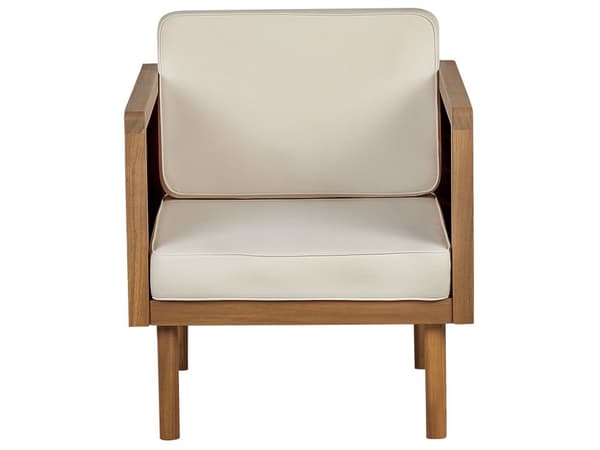 Ulkosohvaryhmä neljälle vaalea akaasia vaalea beige pehmuste sohva 2 x puutarhatuoli rahi sohvapöytä