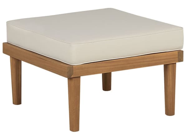 Ulkosohvaryhmä neljälle vaalea akaasia vaalea beige pehmuste sohva 2 x puutarhatuoli rahi sohvapöytä