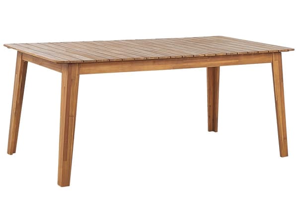 Havemøbelsæt Lyst Akacietræ 180 x 90 cm 6 Personers Havebord med Stole med Armlæn til Udendørs Rustik stil Terrasse Altan Indretning