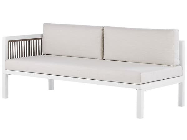 Salongsett Hvit Brun Aluminium 4-seter med Puter Venstrevendt Moderne Design