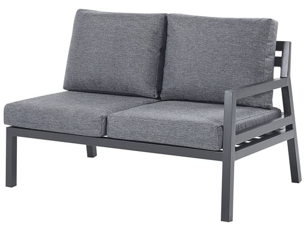 Utendørs Hjørnesofasett Mørkegrå Aluminium Svart med Sofabord Polyester Puter 5 Seter Modular