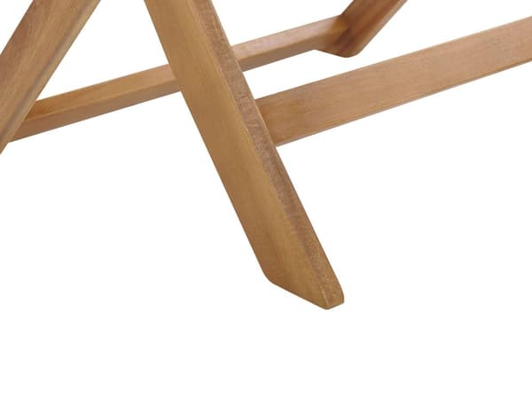 Utendørs spisegruppe Lyst akasietre Spisebord ø 150 cm 6 sammenleggbare stoler Lamelldesign Hagemøbler