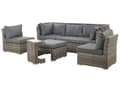 Miniatyrbilde 7 av 11: Utendørs Hagesett Grå Mørkebrun Rotting Sofa Baldakinstoler Sidebord Moderne