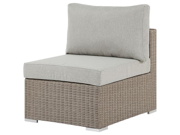 Hagesett Taupe PE Rotting Hjørnesofa Venstrevendt Lenestol Sofabord Grå Puter