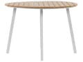Miniatyrbilde 11 av 11: Utendørs spisegruppe Hvit Lyst tre Aluminium Rundt bord ø 105 cm 4 stoler med sitteputer Hage Terrasse Utemøbler Moderne Minimalistisk