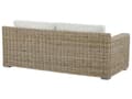 Miniatyrbilde 11 av 11: Loungesett Lysebrun Rotting Flettet Hvite puter 4 personer 2-seter sofa 2 lenestoler Hage Utendørs Boho
