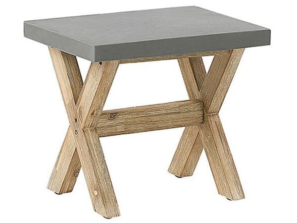 Utendørs spisegruppe Grå Betong Akasietre Spisebord 6 krakker Moderne design Hagemøbler
