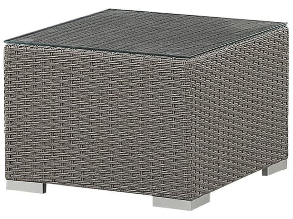 Hagesett Taupe PE-rotting med kremfargede puter for 8 personer 5-delers utesett