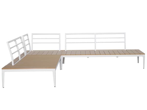 Hagesofasett med grå puter og spaltedesign Bord 5-seters moderne samtalesett