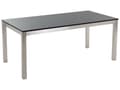 Miniatyrbilde 11 av 11: Utendørs spisegruppe Hvit 6 stoler 180 x 90 cm Bordplate i svart granitt Hagemøbler Spisestoler Spisebord