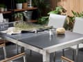 Miniatyrbilde 4 av 11: Hagemøbelsett Hvit Svart Flammet Basalt 180 x 90 cm 6-seter Hage Bordplate Moderne Terrasse