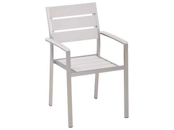 Hagemøbelsett Hvit Plast Tre Utendørs 6-seter Spisegruppe Moderne Hage Terrasse
