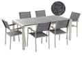 Miniatyrbilde 1 av 11: Hagemøbelsett Grå Granitt 180 x 90 cm 6-seter Hage Bordplate Moderne Terrasse