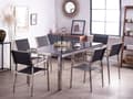 Miniatyrbilde 4 av 11: Hagemøbelsett Svart Granitt 180 x 90 cm 6-seter Hage Bordplate Moderne