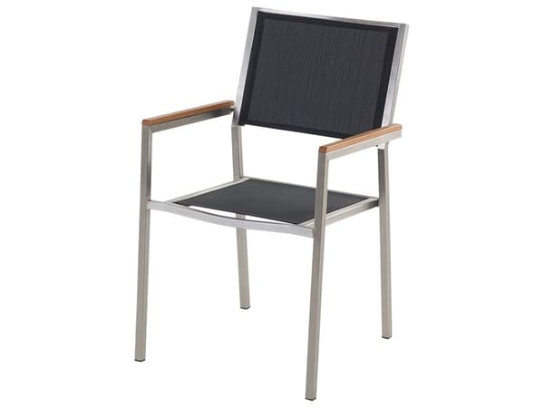 Hagemøbelsett Svart Granitt 180 x 90 cm 6-seter Hage Bordplate Moderne