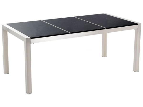 Hagemøbelsett Svart Granitt 180 x 90 cm 6-seter Hage Bordplate Moderne