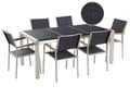 Miniatyrbilde 1 av 11: Hagemøbelsett Svart Granitt 180 x 90 cm 6-seter Hage Bordplate Moderne