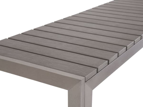 Hagemøbelsett Grå Aluminiumsramme Utendørs Spisegruppe 3 Deler Bordplate 2 Benker