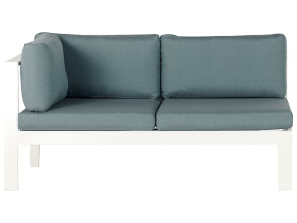 Loungesett Hvit Grønn Aluminium Kunsttre 5-seters sofa Sofabord Sidebord Moderne design Hagemøbler Sittegruppe Utendørs