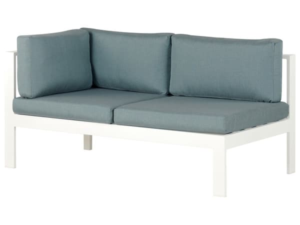 Loungesett Hvit Grønn Aluminium Kunsttre 5-seters sofa Sofabord Sidebord Moderne design Hagemøbler Sittegruppe Utendørs