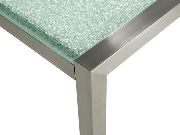 Utendørs spisegruppe Grå 8 stoler 220 x 100 cm Bordplate i glass Trippel plate Hagemøbler Spisestoler Spisebord