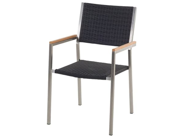 Hagemøbelsett Svart Granitt 180 x 90 cm 6-seter Hage Bordplate Moderne