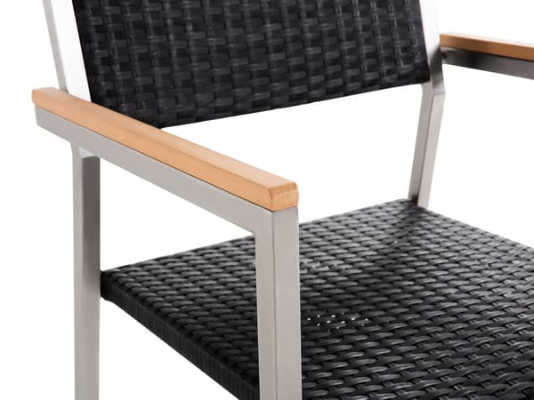 Hagemøbelsett Svart Granitt 180 x 90 cm 6-seter Hage Bordplate Moderne