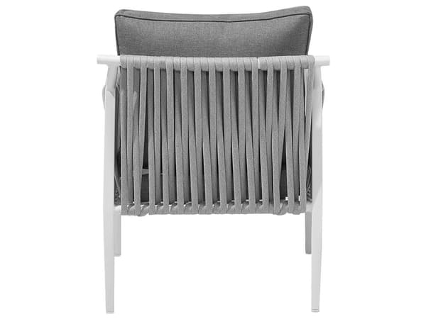 Hagesofasett i 4 deler Hvit Aluminium Grå puter 4-seters bord Sofa 2 stoler