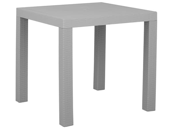 Hagesett Lysegrå Grå firkantet bord 80 x 80 cm 4 stabelbare stoler 4 seter Minimalistisk