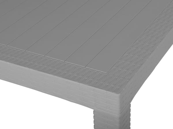 Hagesett Lysegrå Grå firkantet bord 80 x 80 cm 4 stabelbare stoler 4 seter Minimalistisk