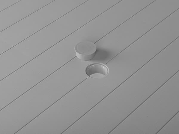 Hagesett Lysegrå Grå firkantet bord 80 x 80 cm 4 stabelbare stoler 4 seter Minimalistisk