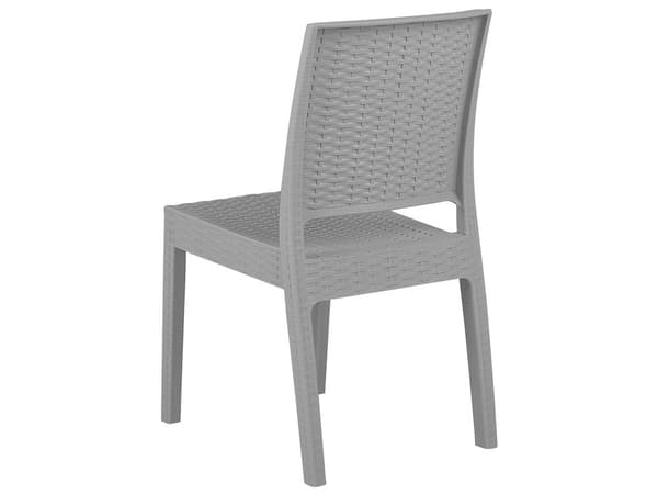 Hagesett Lysegrå Grå firkantet bord 80 x 80 cm 4 stabelbare stoler 4 seter Minimalistisk