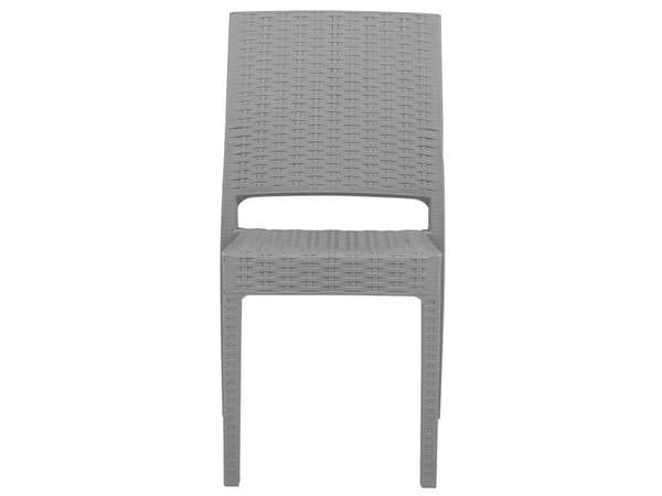 Hagesett Lysegrå Grå firkantet bord 80 x 80 cm 4 stabelbare stoler 4 seter Minimalistisk
