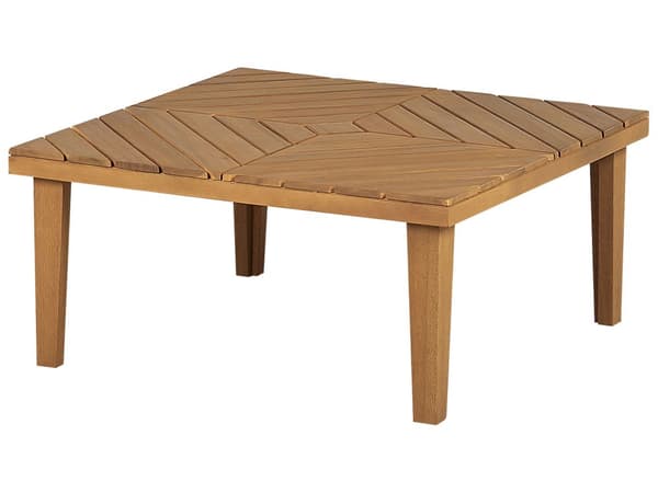 Utendørs bistrosett Akasietre Salongbord Lys beige sitteputer i polyester Innendørs Utendørs Hagemøbler Kafésett