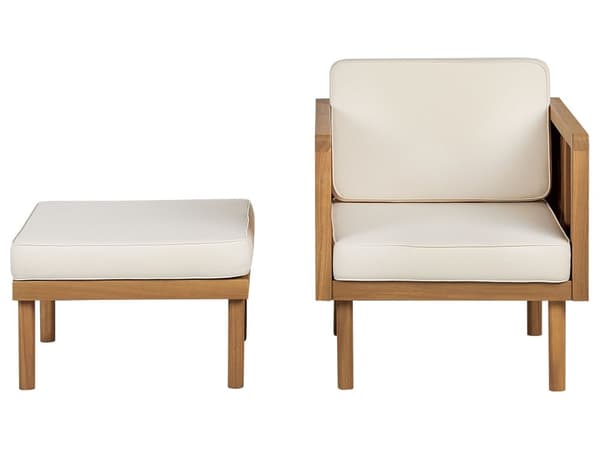 Hagesofasett Akasietre Lys beige 6 Puter Moderne Design Utendørs
