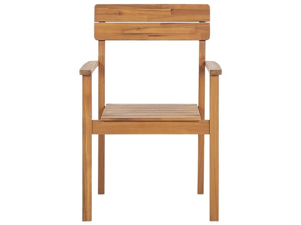 Spisegruppe hage lyst akasietre bord 180 x 90 cm 6 utestoler med armlener rustikk stil