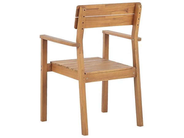 Spisegruppe hage lyst akasietre bord 180 x 90 cm 6 utestoler med armlener rustikk stil