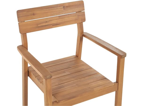 Spisegruppe hage lyst akasietre bord 180 x 90 cm 6 utestoler med armlener rustikk stil