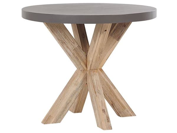 4-Seter Hage Rundt Spisebord Møbelsett Hvit Beige Stoler Moderne Design