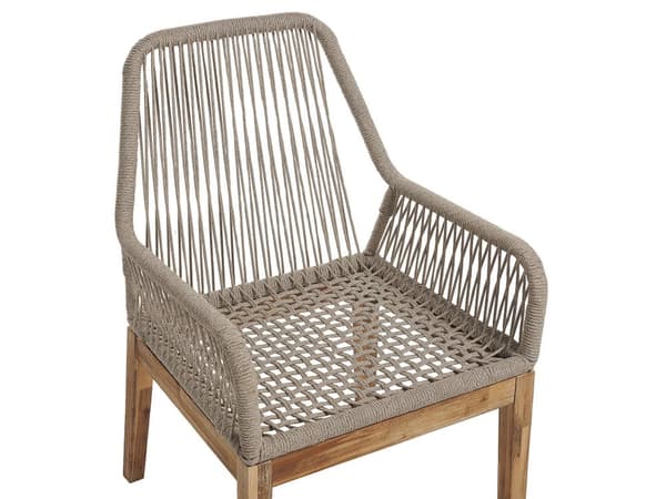 4-Seter Hage Rundt Spisebord Møbelsett Hvit Beige Stoler Moderne Design