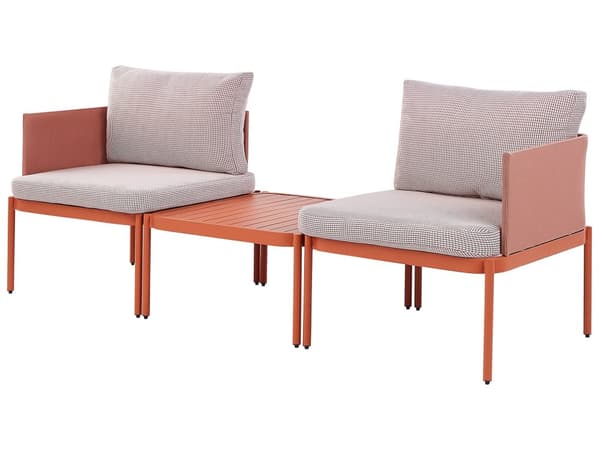Konvertibel sofagruppe til hage Oransje Aluminium 2-seter med pute og bord