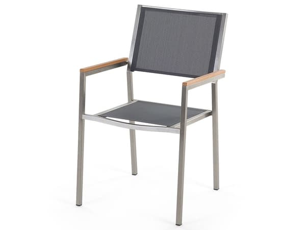 Utendørs spisegruppe Grå Lyst eukalyptustre 220 x 100 cm 8 stoler Hagemøbler Spisebord Spisestoler
